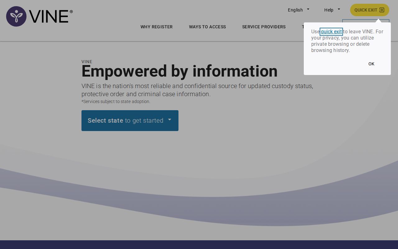 VINELink registration for Appanoose County release and transfer alerts