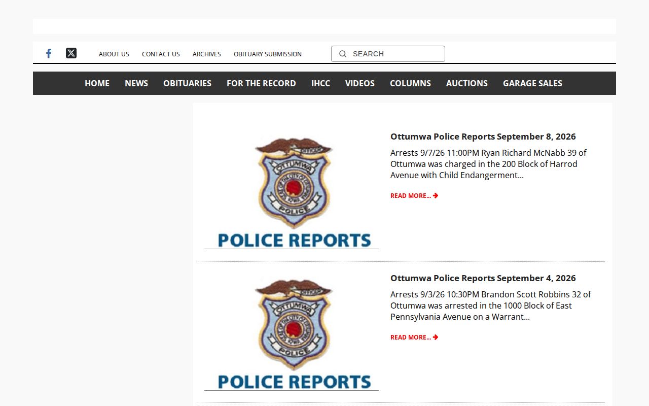 Regional Wapello County police report example not covering Appanoose arrests
