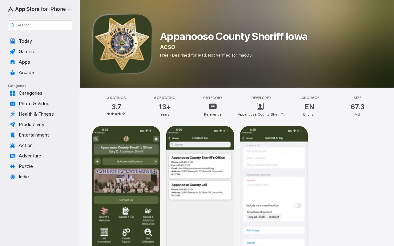 Appanoose County Sheriff app public safety communication listing
